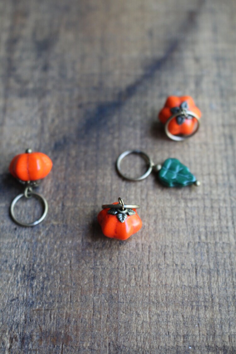 Stitch Markers • Pumpkin Stitch Markers for Knitting • Unique Knitting Gift