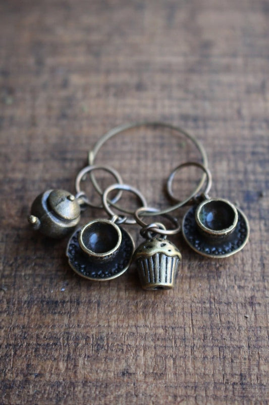 Stitch Markers • Afternoon Tea Stitch Markers for Knitting • Knitting Gift for Mom