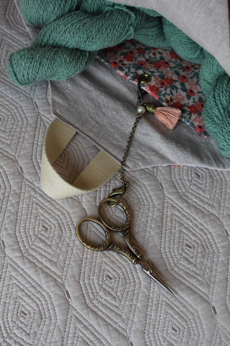 Tasseled Scissor Chain • Handmade Embroidery Accessory • Quirky Gift for Quilters • Unique Gift Ideas for Grandma • Handmade Embroidery Gift