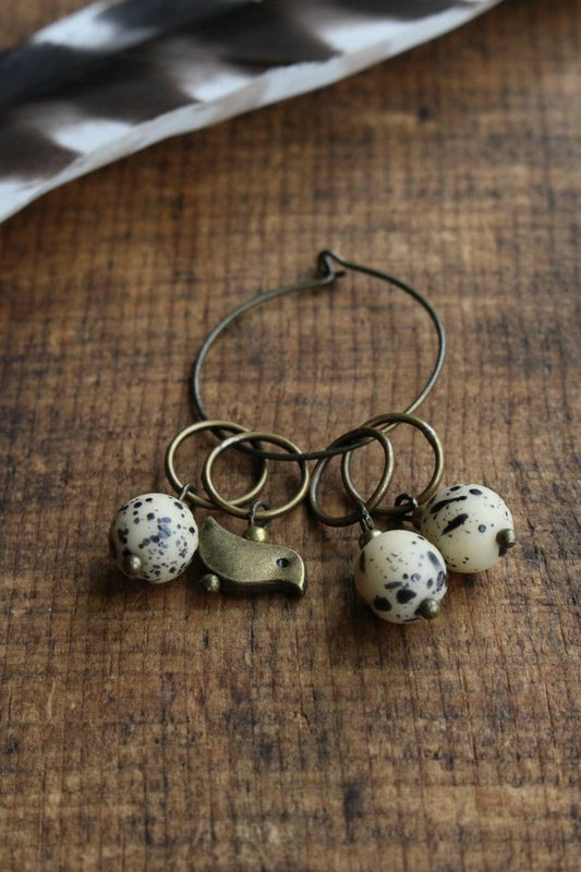 Stitch Marker Set • Speckled Eggs and Hatchling Stitch Marker Set for Knitting • Knitting Gift for Mom