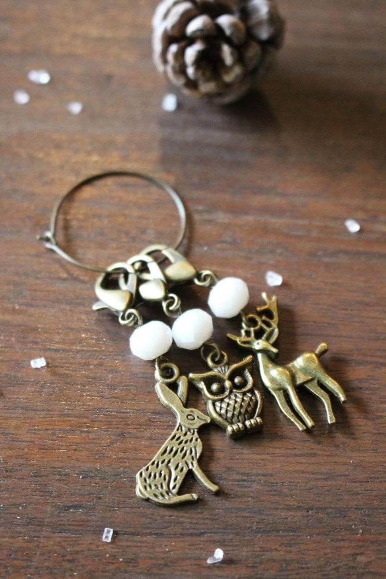 Stitch Markers • Woodland Animal Progress Keeper Trio for Knitting • Unique Gift for Grandmothers