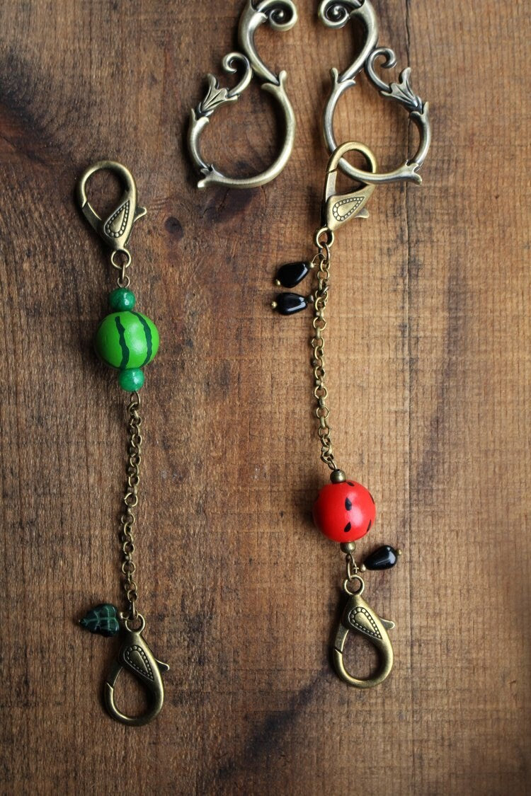 Watermelon Scissor Chain • Embroidery Scissor Accessory for Quilters and Embroiderers • Unique Handmade Sewing Gift