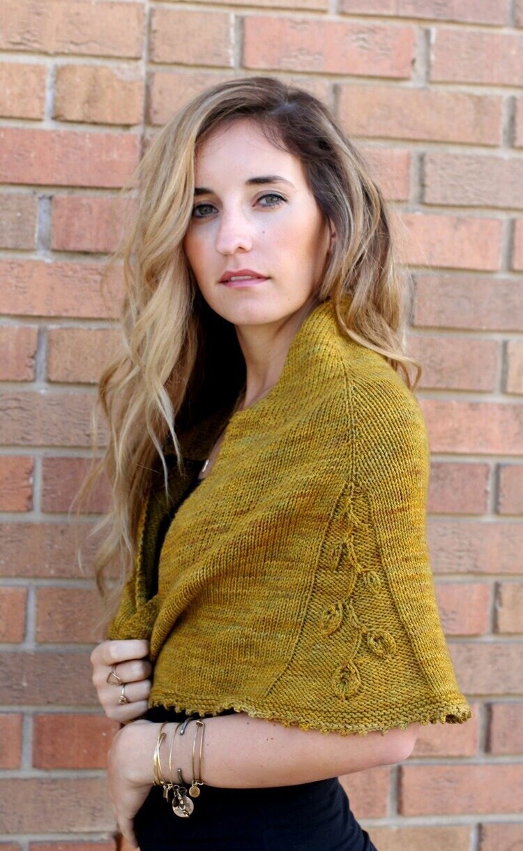 Knit Wrap Pattern • Trailing Ivy Printed Knitting Pattern • Knitting Pattern Gift