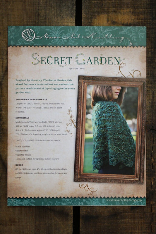 Large Wrap Knitting Pattern • Secret Garden Shawl Printed Knitting Pattern • Knitting Pattern Gift