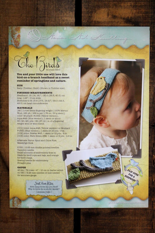 Knit Headband Pattern • The Birds / The Bees Printed Knitting Pattern • Knitting Pattern Gift