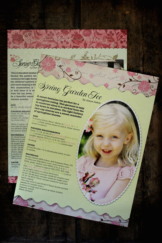 Shirt Knitting Pattern • Spring Garden Tee Knitting Pattern Bundle / Adult & Child • Knitting Pattern Gift