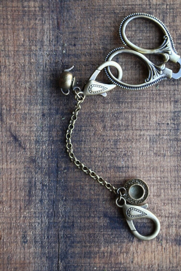 Afternoon Tea Bronze Scissor Chain • Handmade Accessory for Quilting Scissors • Unique Gift Ideas for Grandmas •  Handmade Embroidery Gift