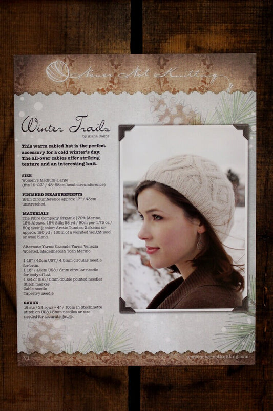 Beanie Knitting Pattern • Winter Trails Printed Knitting Pattern • Knitting Pattern Gift