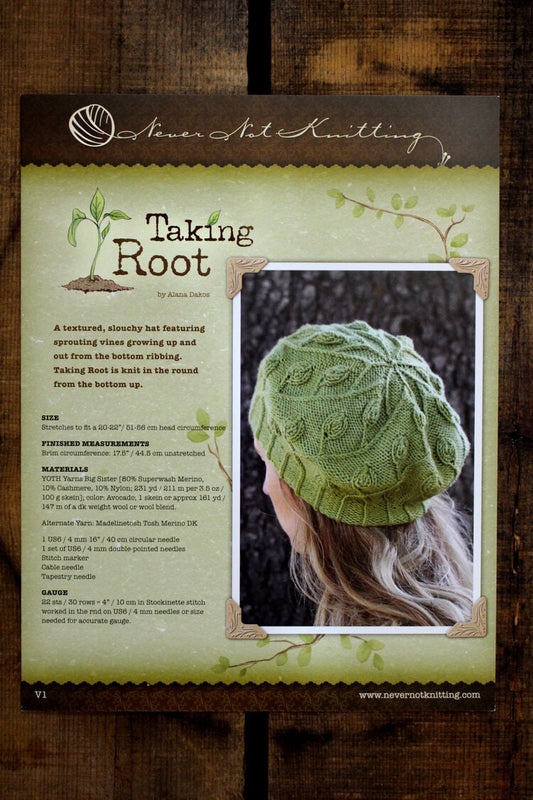 Slouchy Beret Knitting Pattern • Taking Root Printed Knitting Pattern • Knitting Pattern Gift