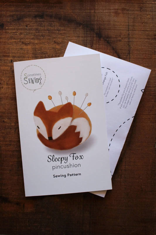 Easy Sewing Pattern • Sleepy Fox Pincushion print pattern • DIY Gift Idea // Gifts for Sewists