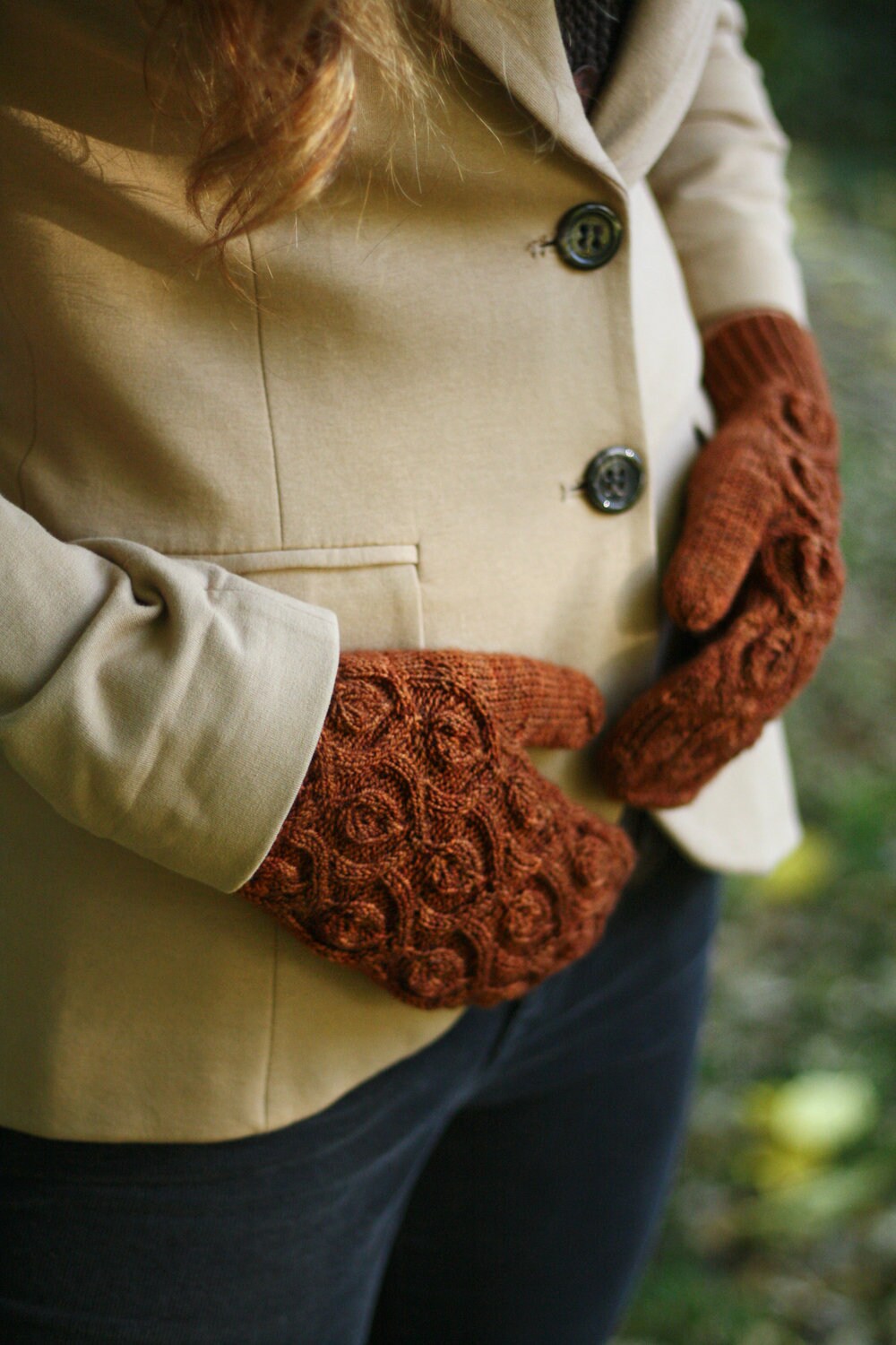 Nature Inspired Mittens Knitting Pattern • Ivy Trellis Mittens • Intermediate Knit Pattern PDF