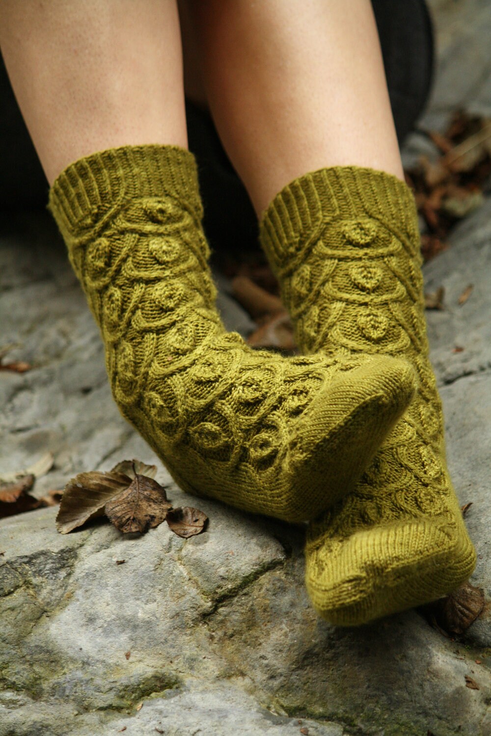 Nature Inspired Socks Knitting Pattern • Ivy Trellis Socks • Intermediate Knit Pattern PDF