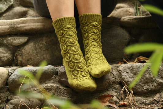 Nature Inspired Socks Knitting Pattern • Ivy Trellis Socks • Intermediate Knit Pattern PDF