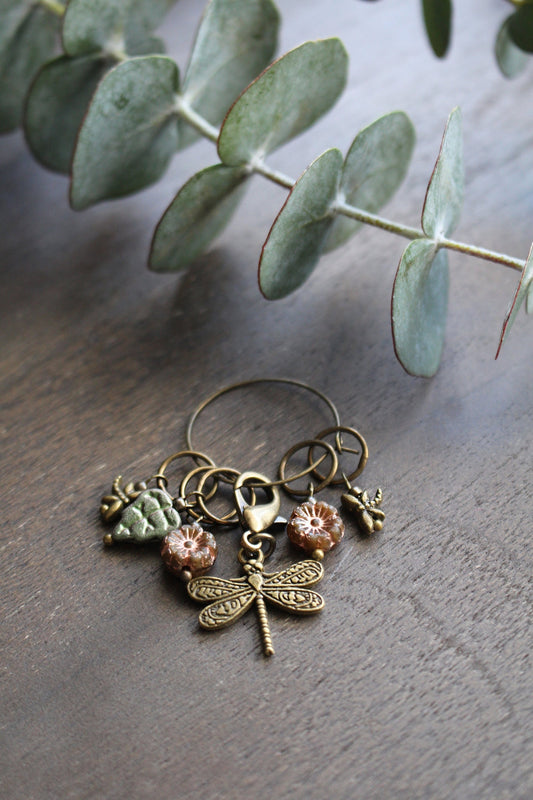 Dainty Dragonflies Stitch Marker Set • Nature Inspired Knitting Tools • Unique Gift for Mom