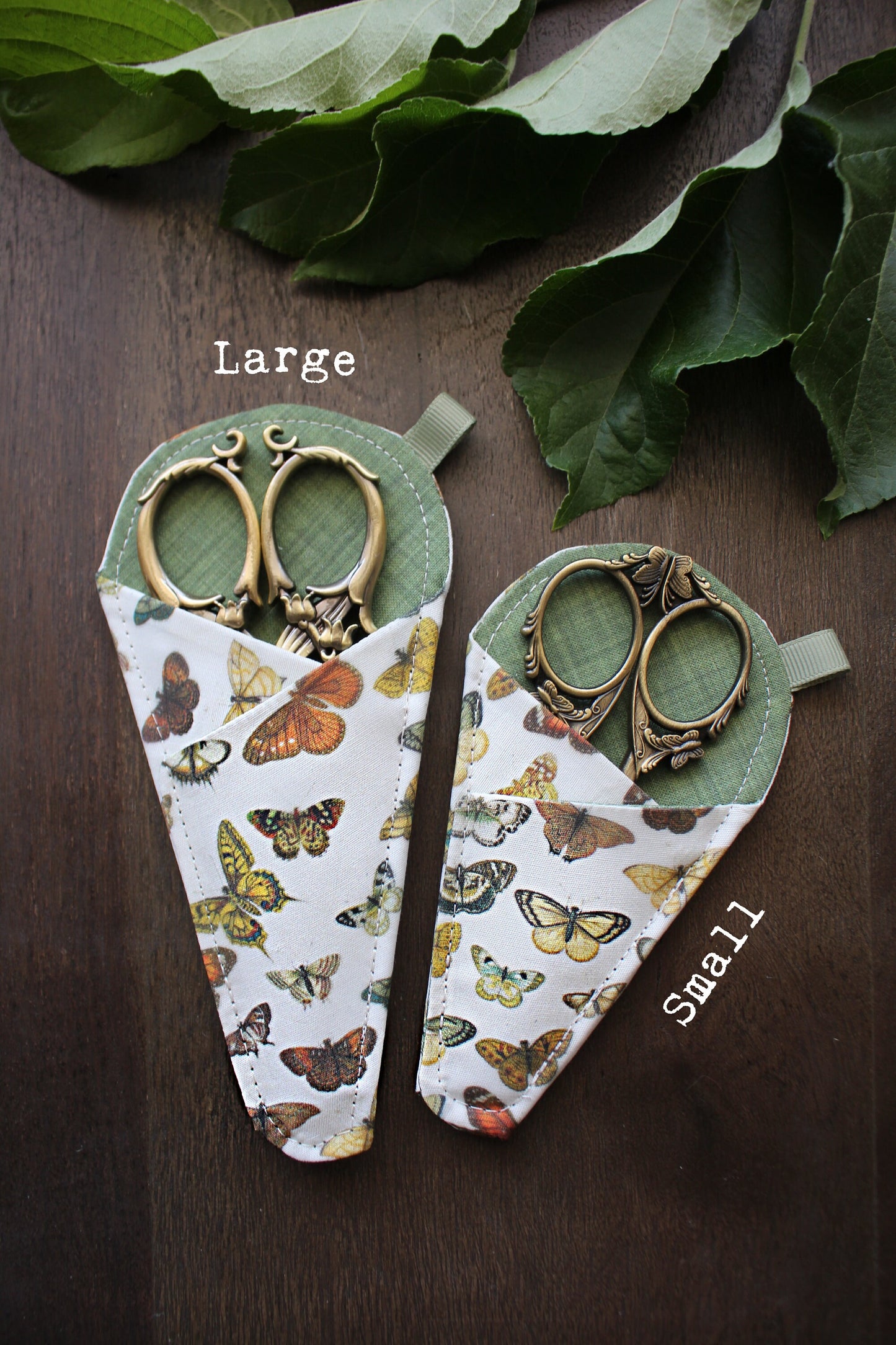 Butterfly Scissor Sleeve • Handsewn Case for Embroidery Scissors with Magnet and Pocket • Handmade Quilting Gift