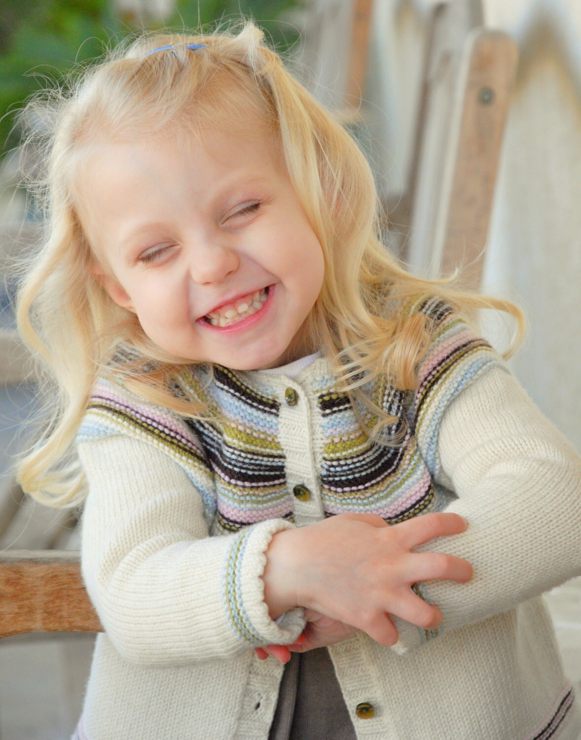 Baby Striped Yoke Sweater Pattern • Playful Stripes Knitting Pattern PDF • Intermediate Knit Pattern