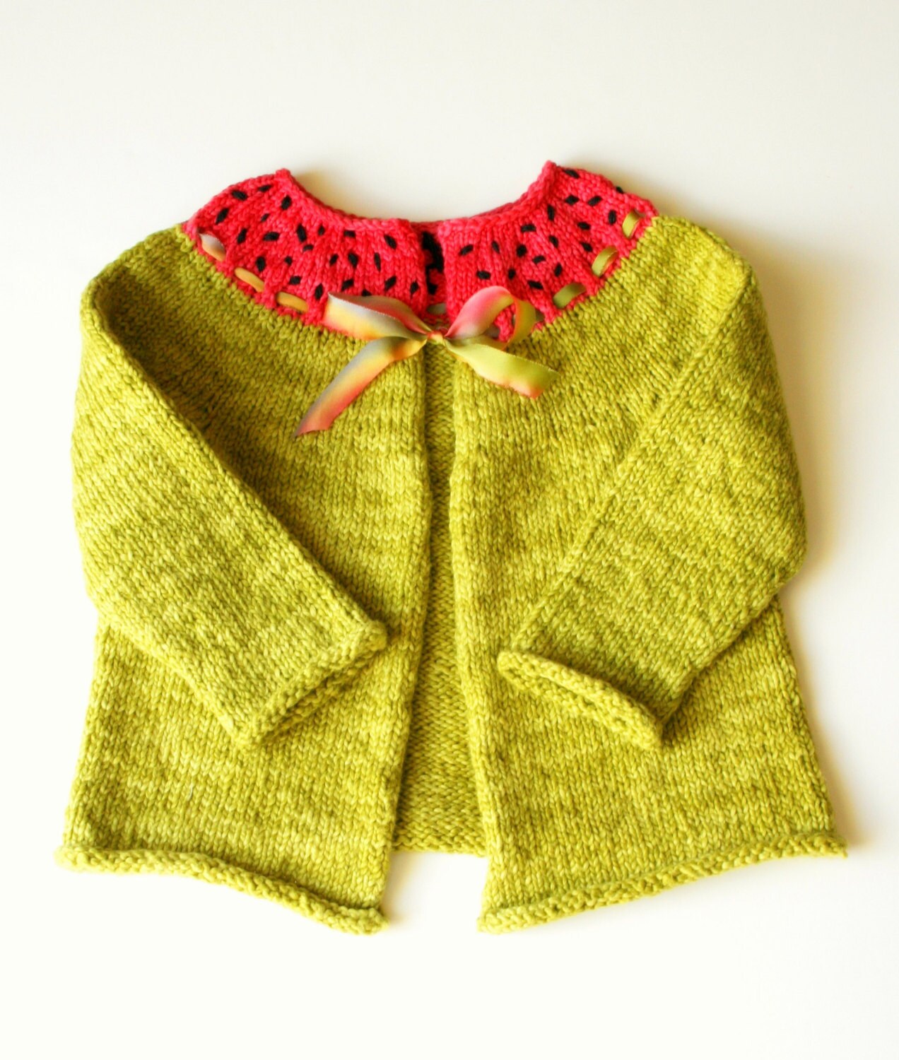 Cute Child's Sweater Knitting Pattern • Watermelon Knitting Pattern PDF • Intermediate Knit Pattern