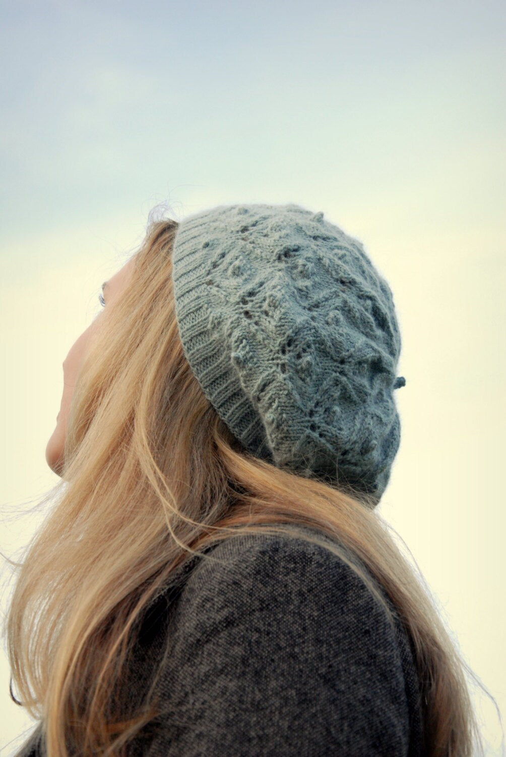 Slouchy Textured Beanie Pattern β’ Cloudy Day Knitting Pattern PDF β’ Intermediate Knit Pattern