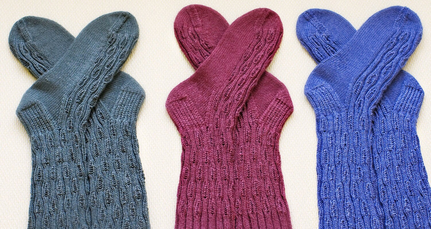 Lace Sock Knitting Pattern • Amelie Sock Knitting Pattern PDF • Intermediate Knit Pattern