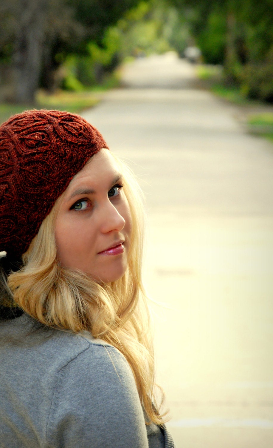 Leaf Beret Knitting Pattern • Autumn Vines Beret Knitting Pattern PDF • Intermediate Knit Pattern