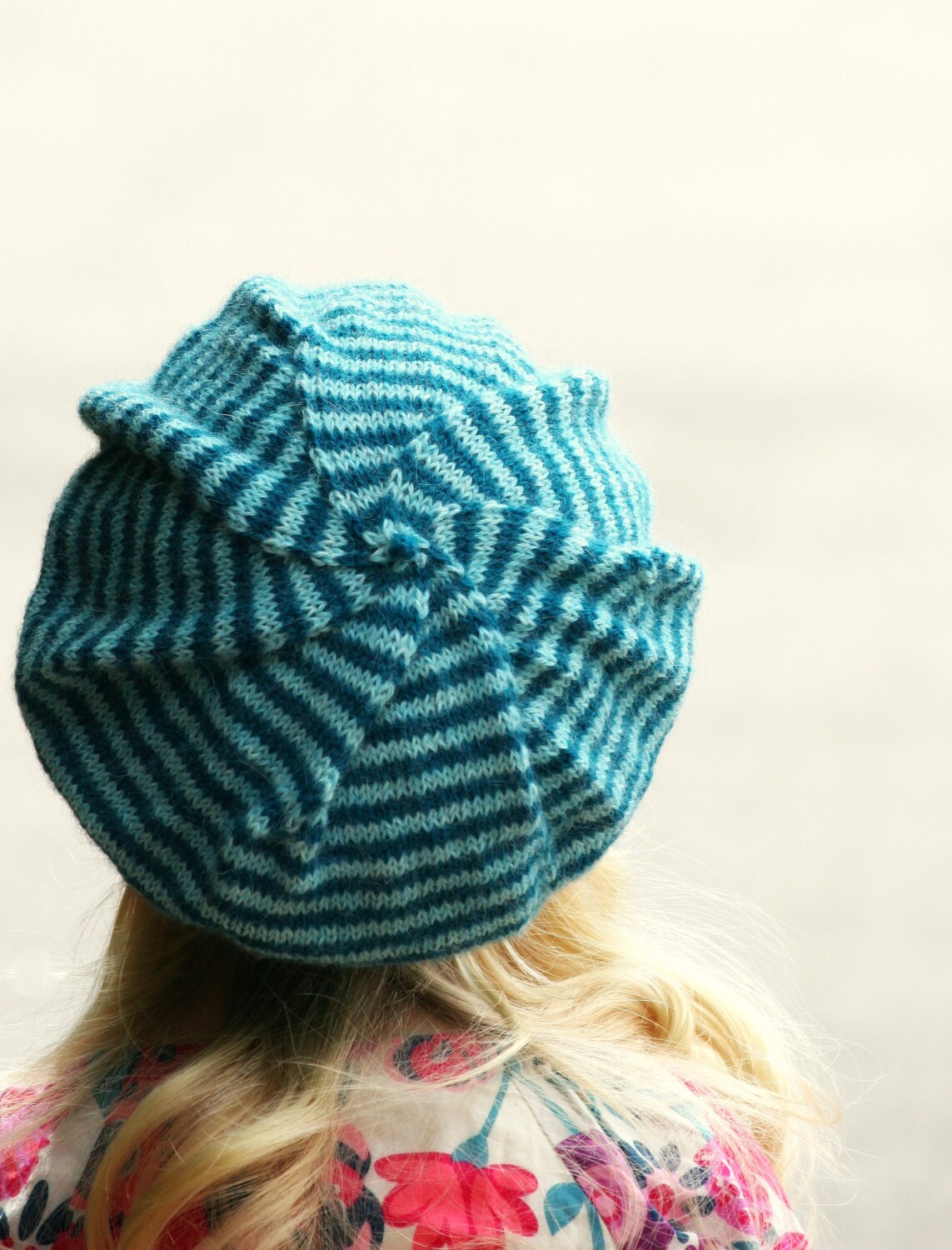 Baby-Adult Stripe Lace Brim Hat Knitting Pattern • Molly Beret Knitting Pattern PDF • Beginning to Intermediate Knit Pattern