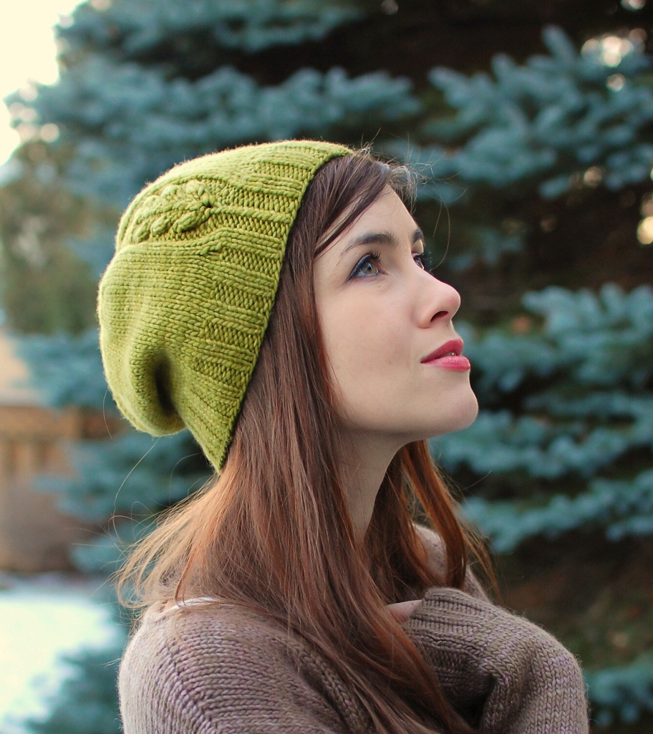 Leafy Beanie Knitting Pattern • Perennial Knitting Pattern PDF • Intermediate Knit Pattern