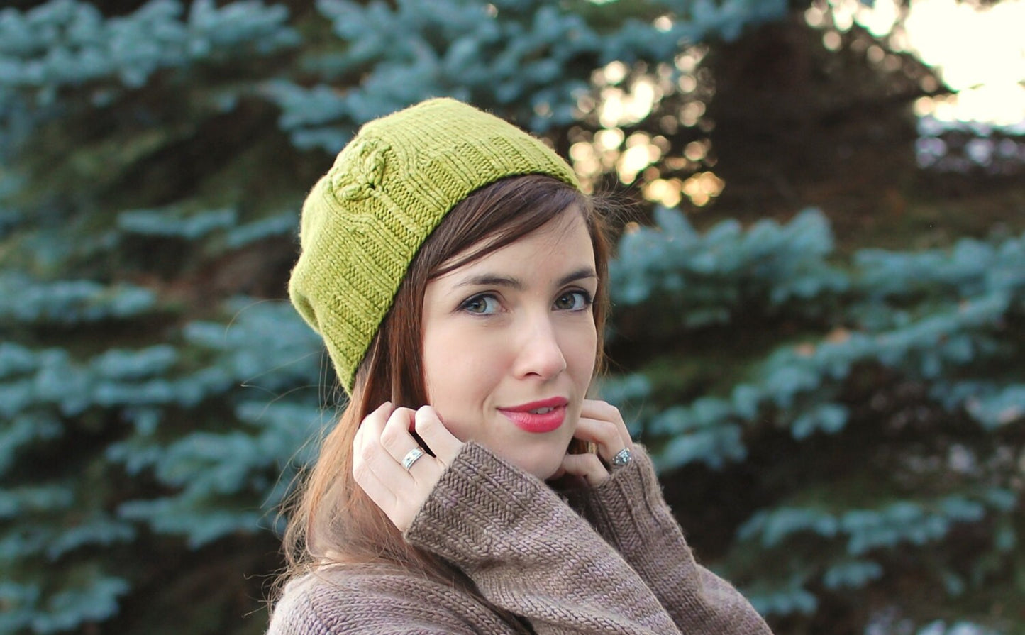 Leafy Beanie Knitting Pattern • Perennial Knitting Pattern PDF • Intermediate Knit Pattern