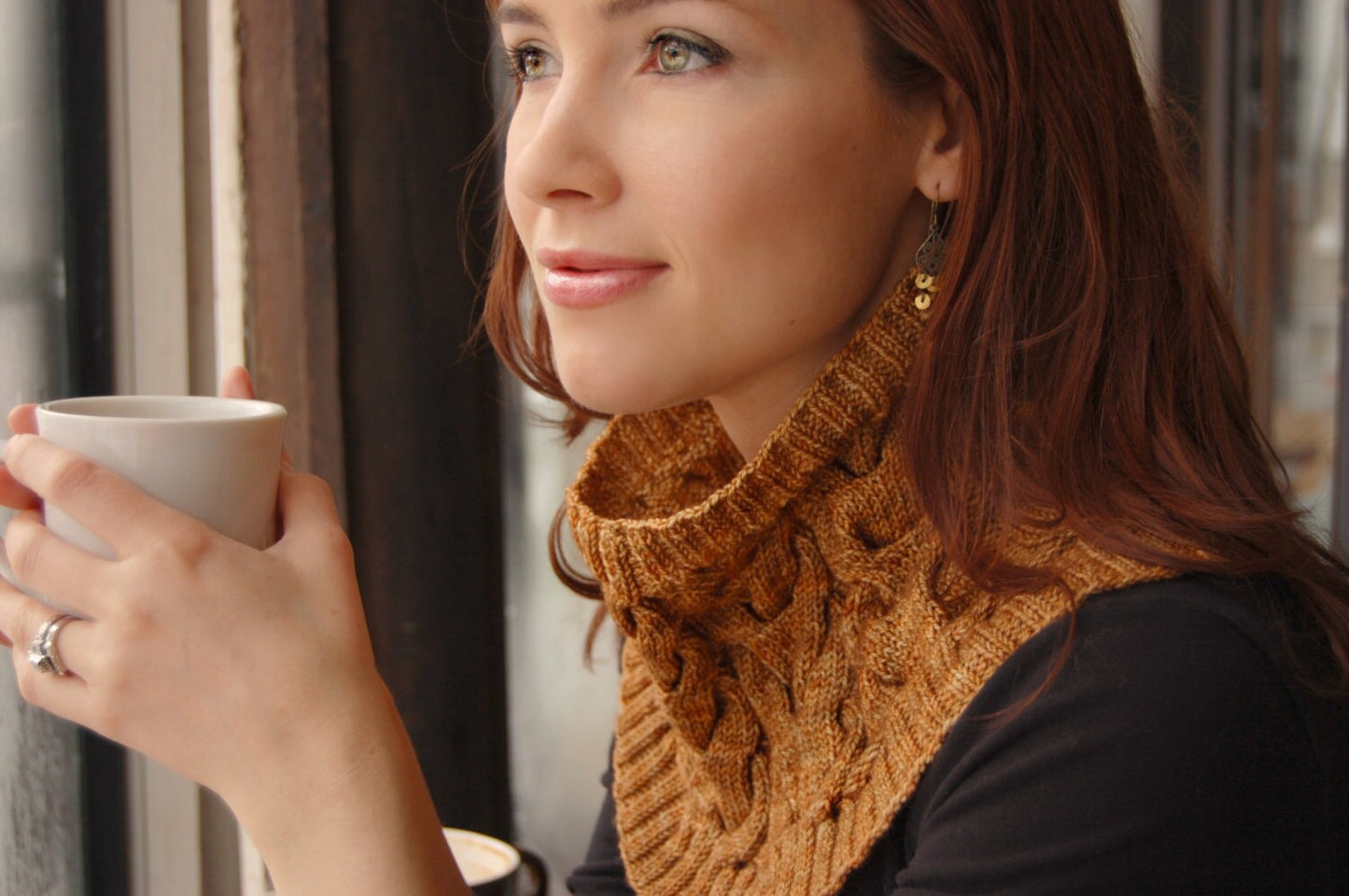 Women's Lightweight Cabled Cowl Pattern • Cream & Sugar Cowl Knitting Pattern PDF • Intermediate Knit Pattern