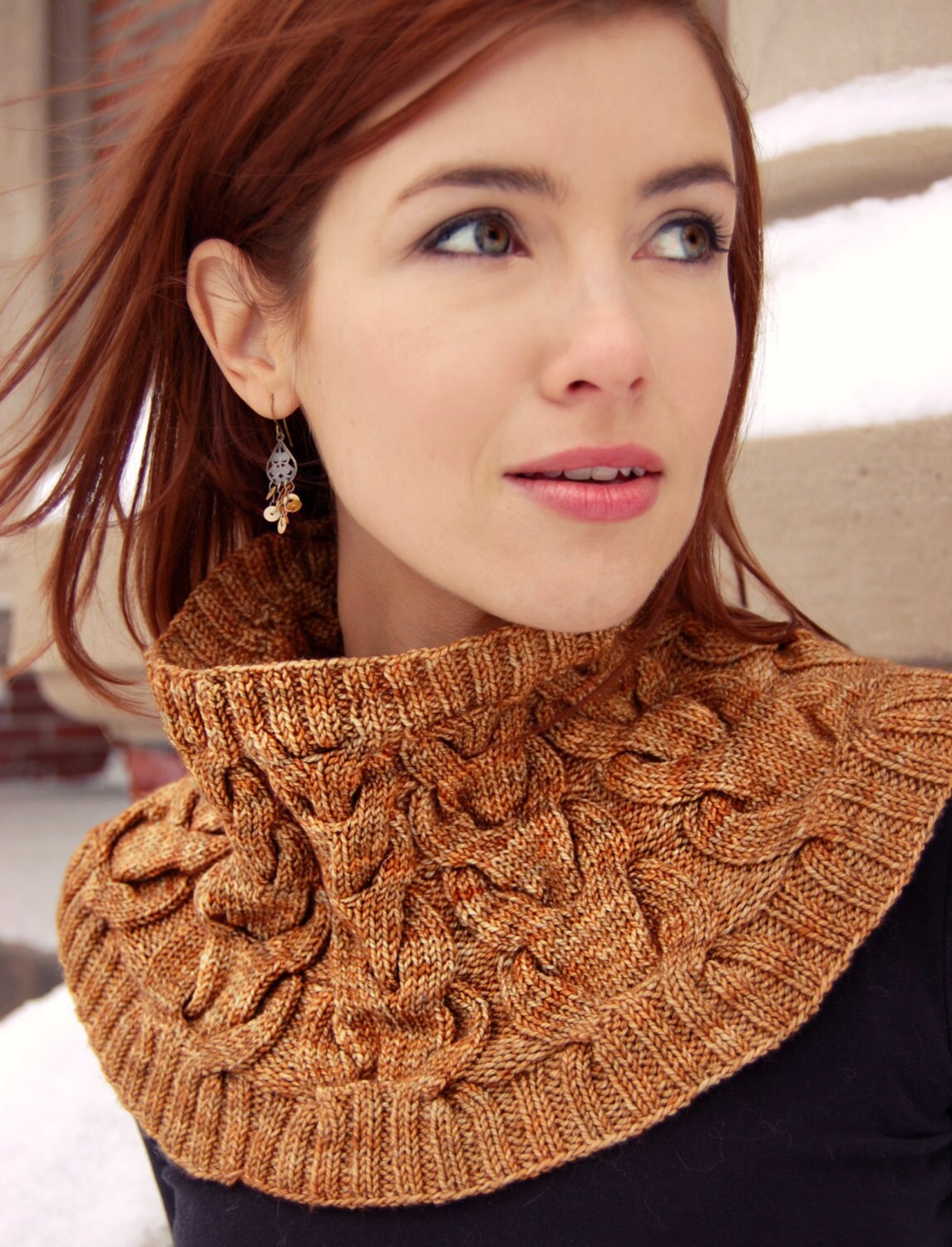 Women's Lightweight Cabled Cowl Pattern • Cream & Sugar Cowl Knitting Pattern PDF • Intermediate Knit Pattern