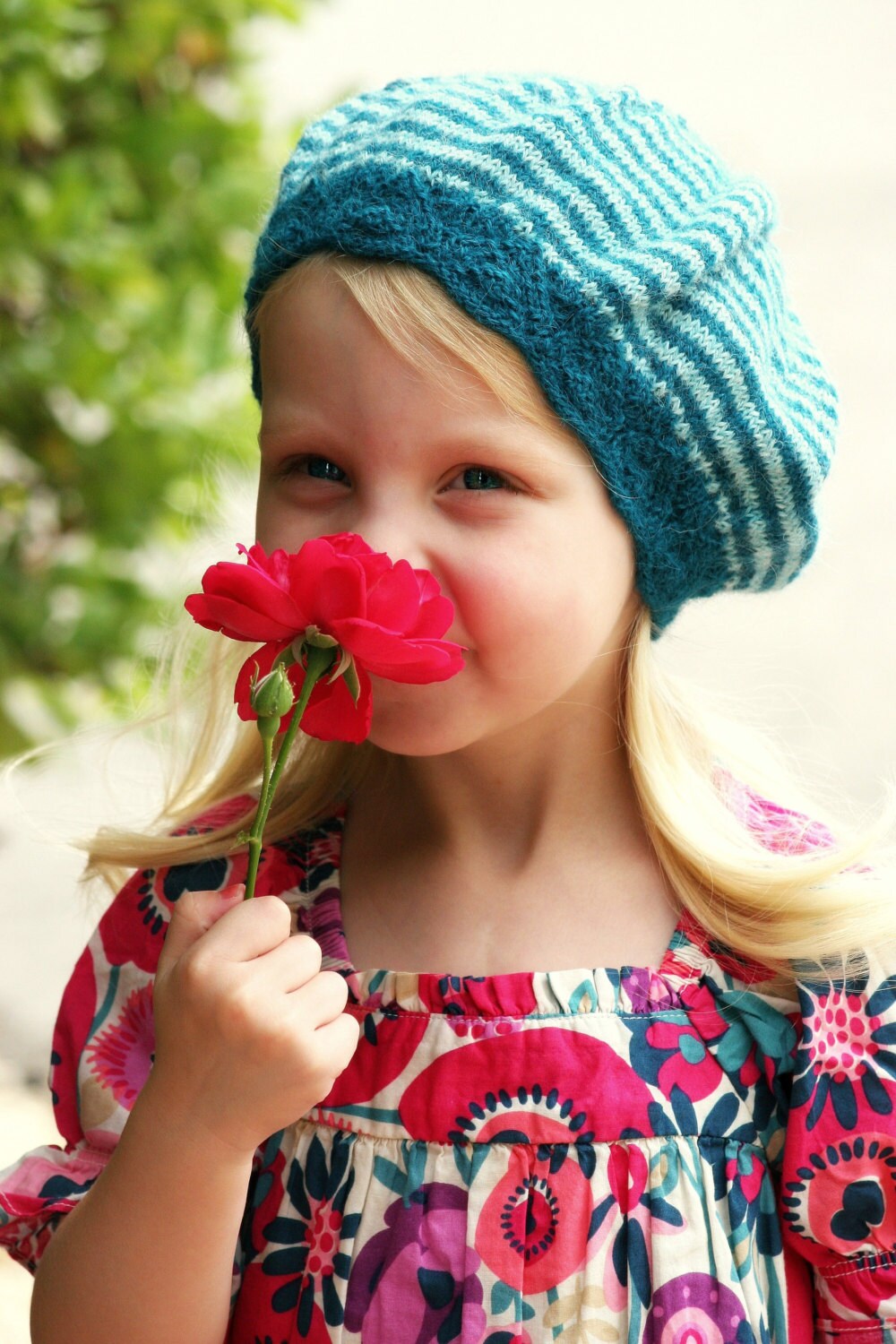 Baby-Adult Stripe Lace Brim Hat Knitting Pattern • Molly Beret Knitting Pattern PDF • Beginning to Intermediate Knit Pattern