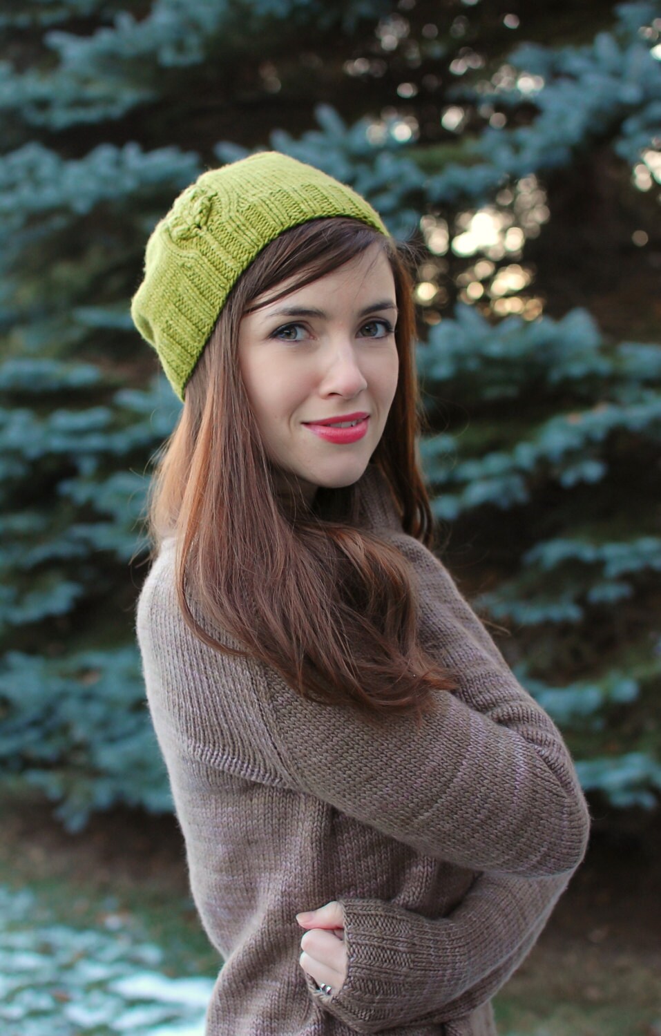 Leafy Beanie Knitting Pattern • Perennial Knitting Pattern PDF • Intermediate Knit Pattern