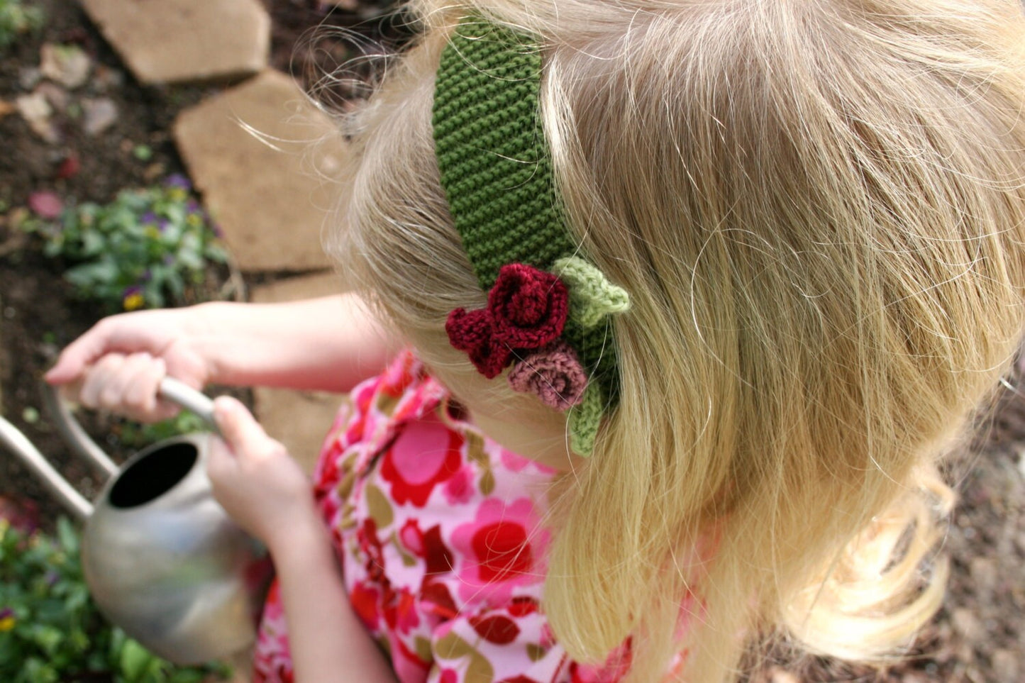 Kids Headband Knitting Pattern • Roses Are Red PDF Knitting Pattern • Intermediate Knit Pattern