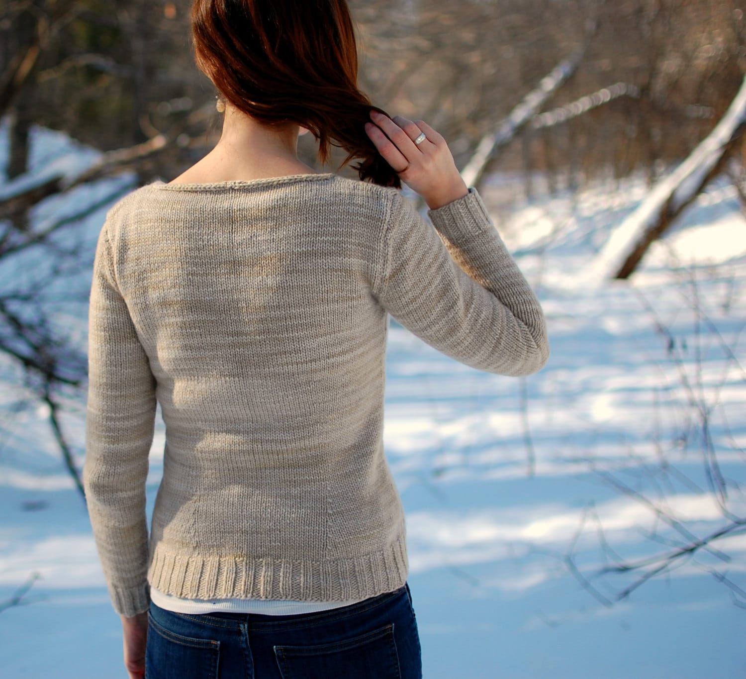 Women's V-neck Pullover Pattern • Cabled Leaf Pullover Knitting Pattern PDF • Intermediate Knit Pattern