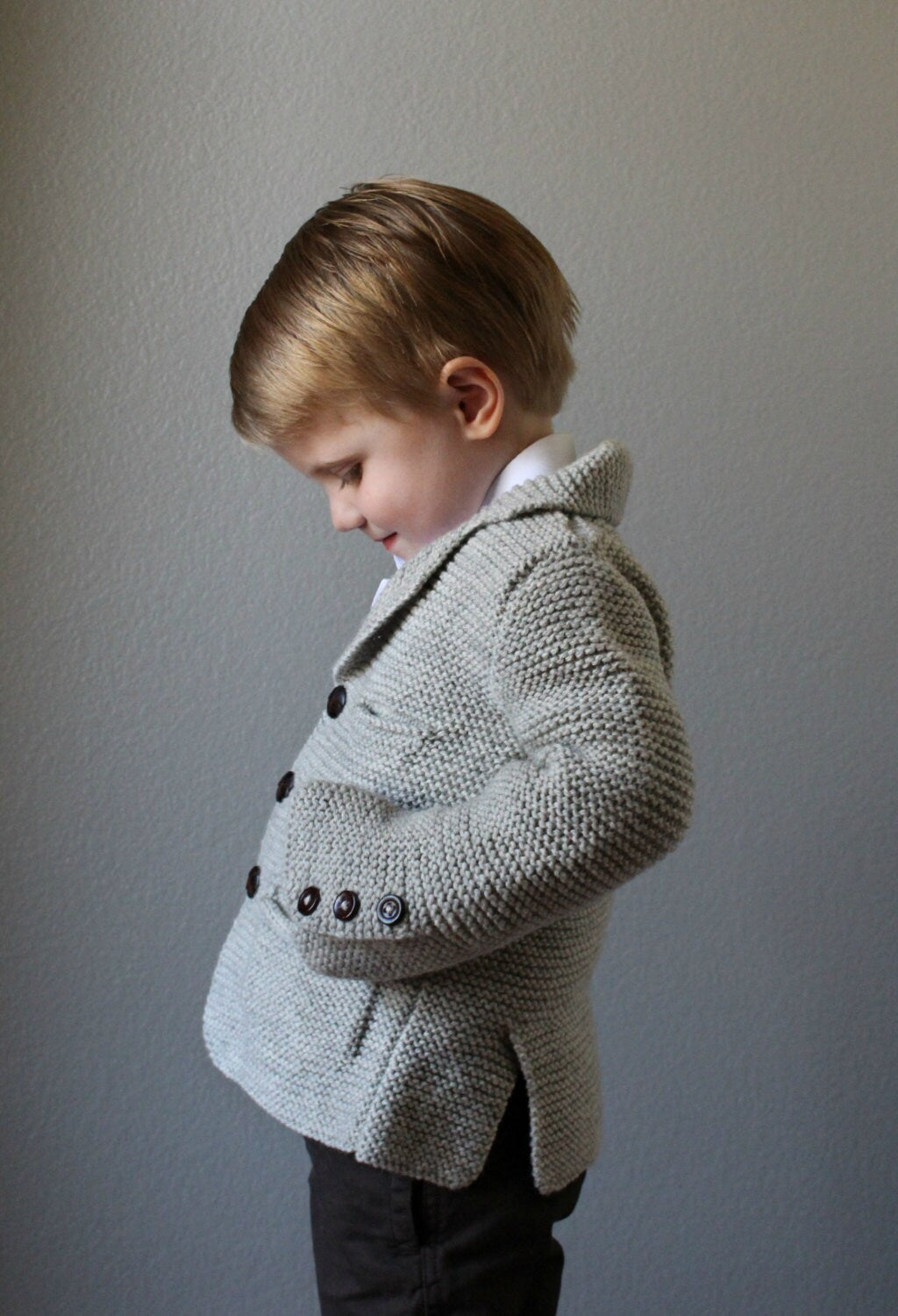 Boy's Cardigan Pattern with Pockets • Dapper Knitting Pattern PDF • Intermediate Knit Pattern