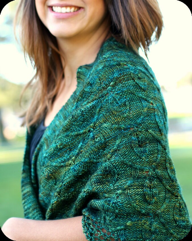 Cables and Leaves Shawl Knitting Pattern • Secret Garden Knitting Pattern PDF • Intermediate Knit Pattern