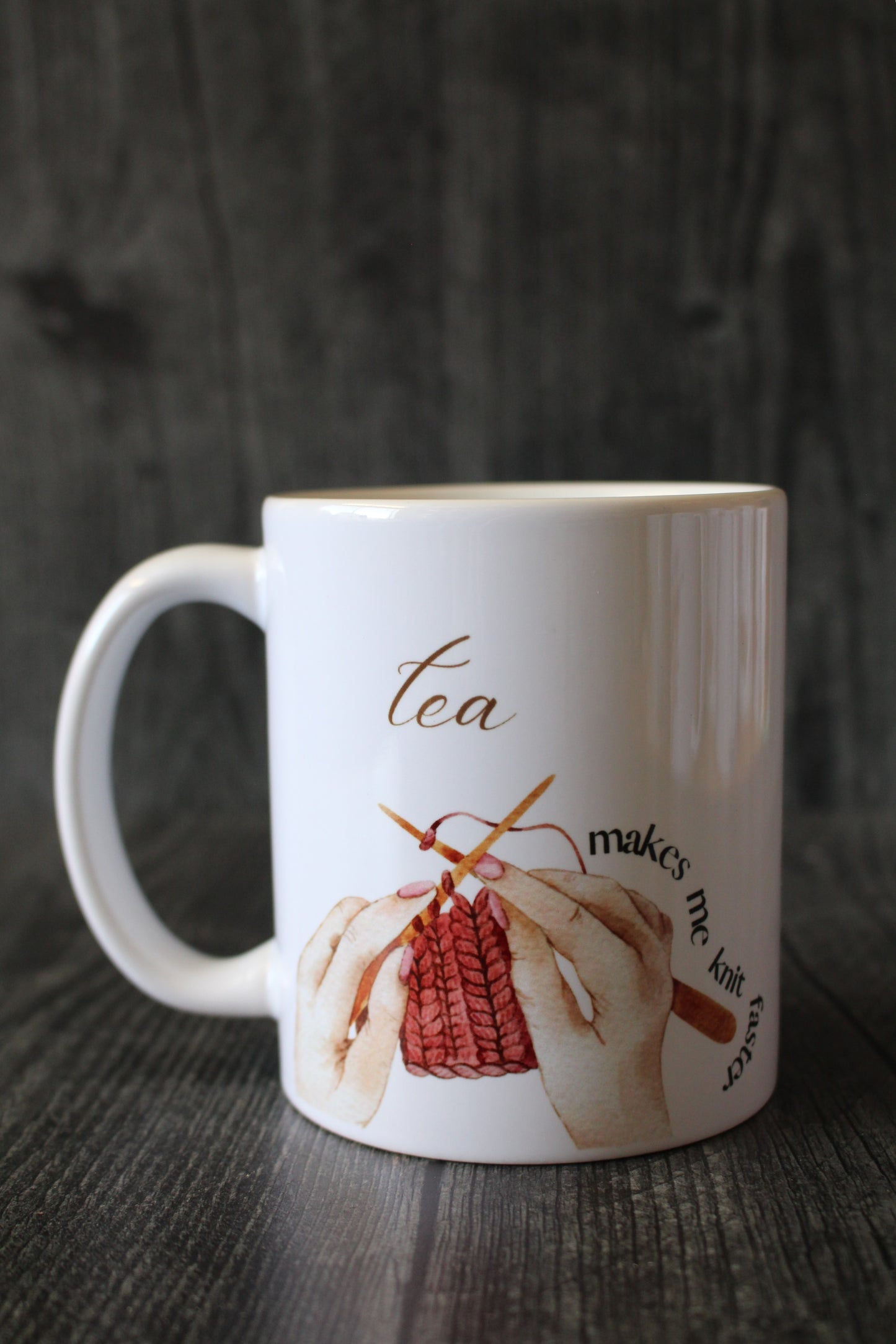 "Tea Makes Me Knit Faster" Mug