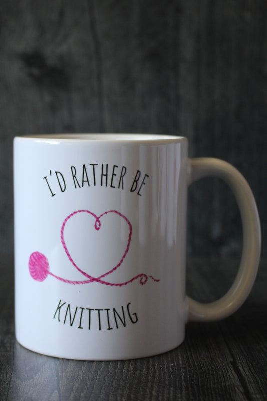 "I'd Rather Be Knitting" Mug