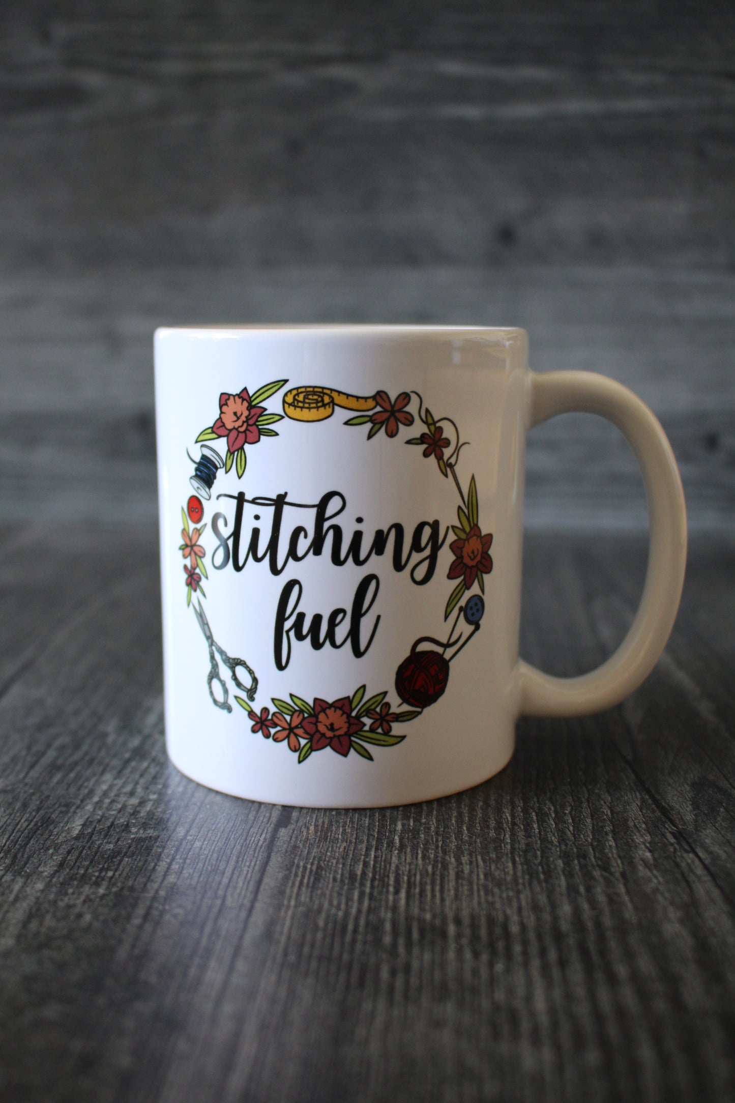 "Stitching Fuel" Mug