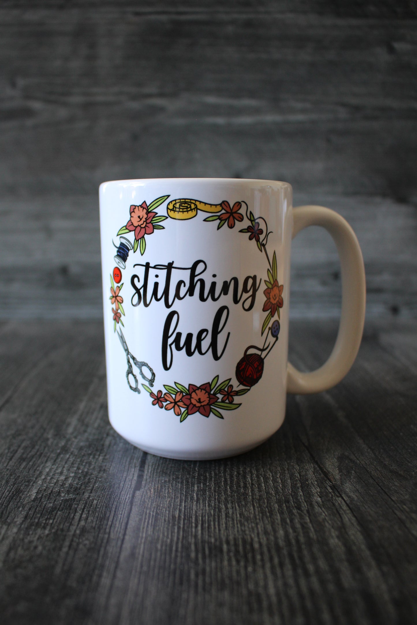 "Stitching Fuel" Mug