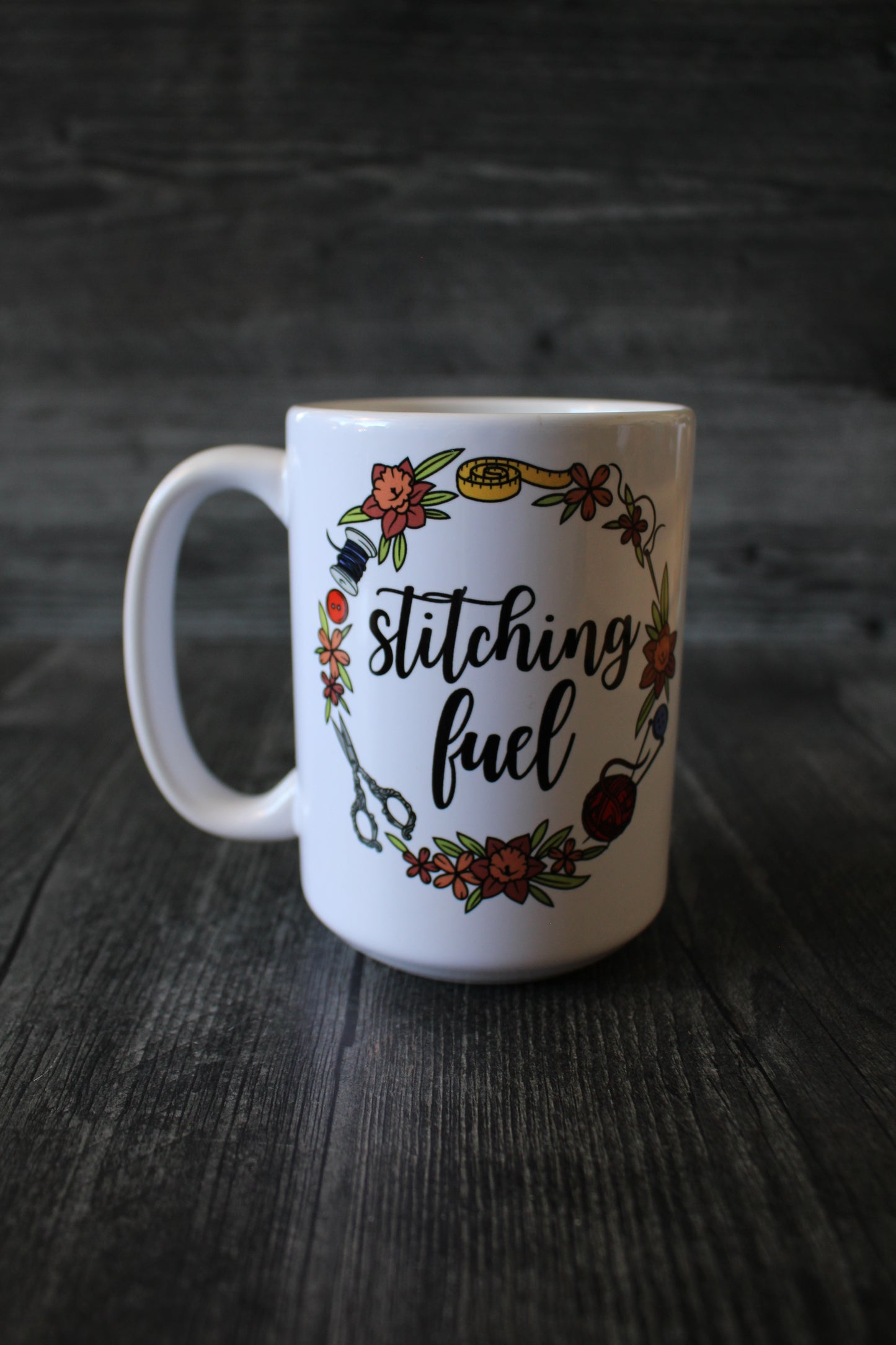 "Stitching Fuel" Mug