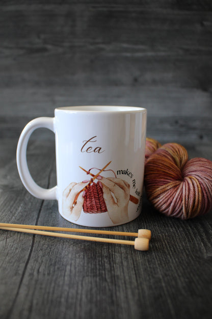 "Tea Makes Me Knit Faster" Mug