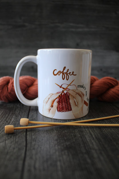 "Coffee Makes Me Knit Faster" Mug