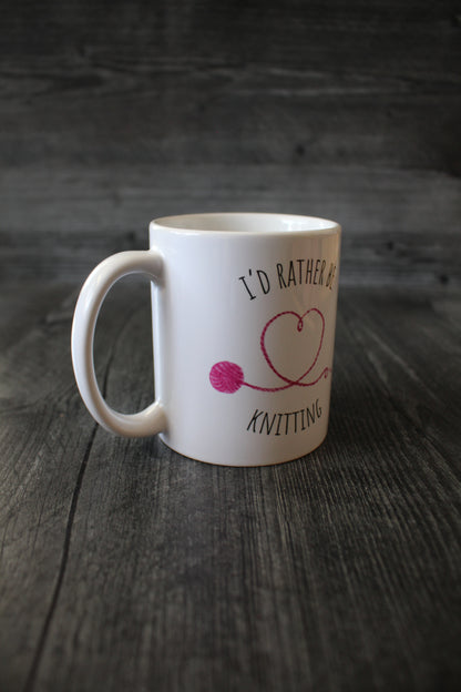 "I'd Rather Be Knitting" Mug