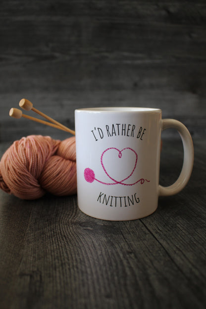 "I'd Rather Be Knitting" Mug