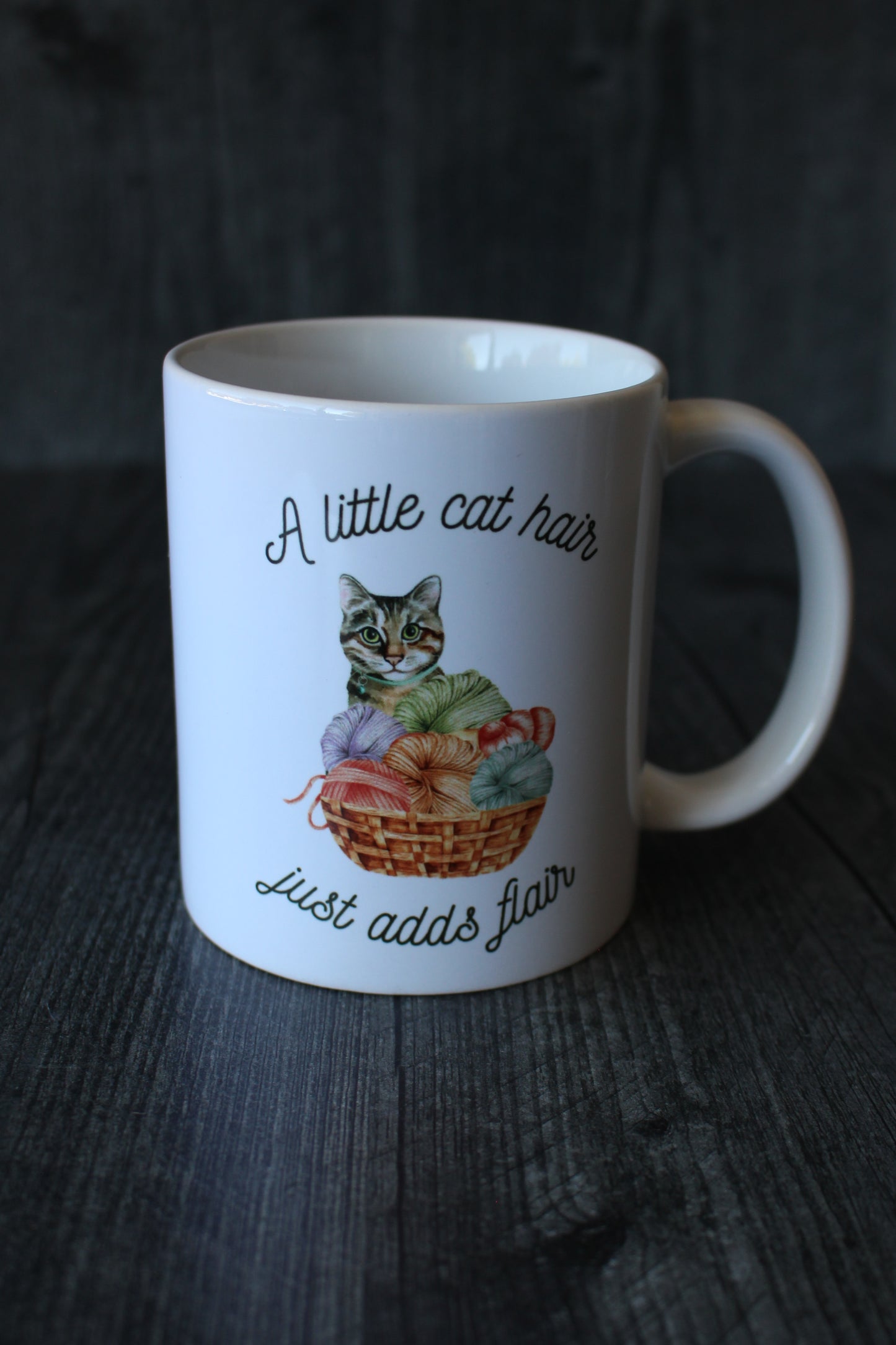 "A Little Cat Hair Just Adds Flair" Mug