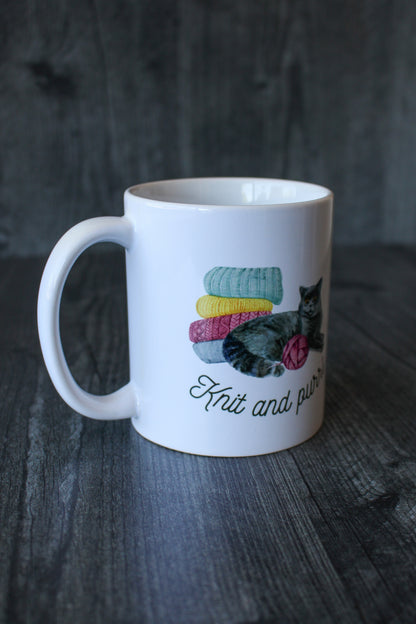 "Knit And Purrl" Mug