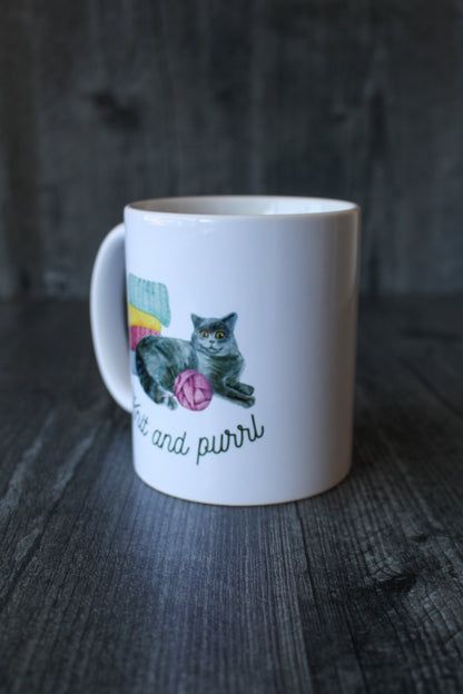 "Knit And Purrl" Mug