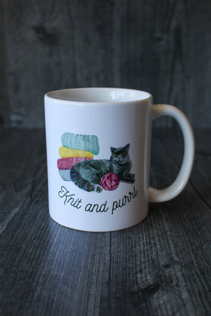 "Knit And Purrl" Mug