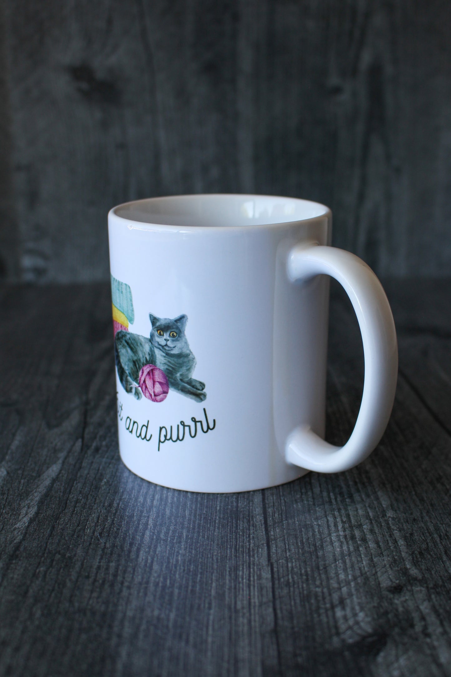 "Knit And Purrl" Mug