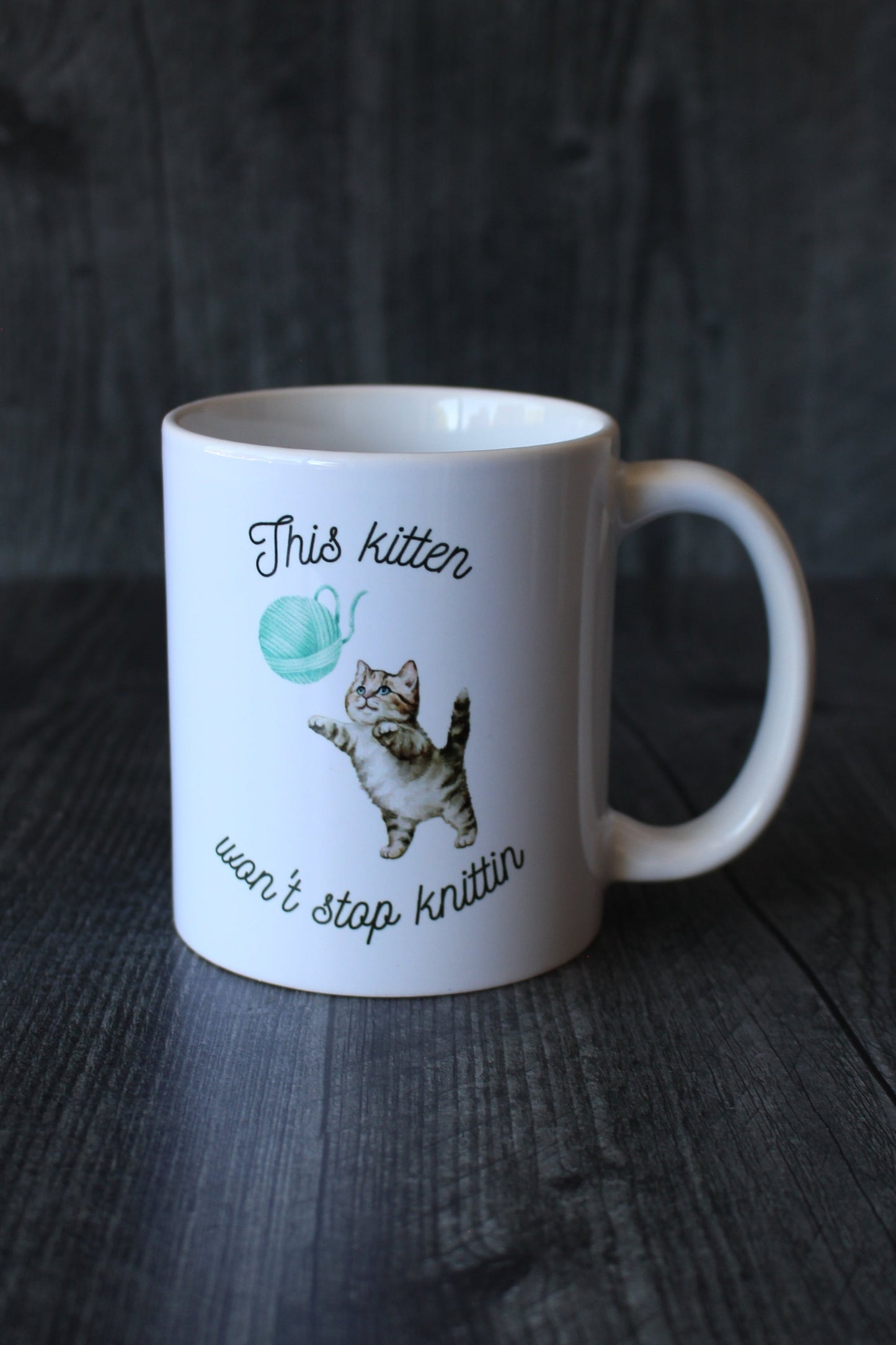 "This Kitten Won't Stop Knittin'" Mug